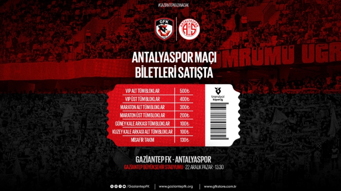 ANTALYA MAÇI BİLETLERİ SATIŞTA