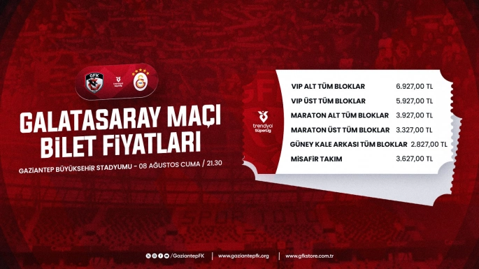 BİLET FİYATLARI BELLİ OLDU