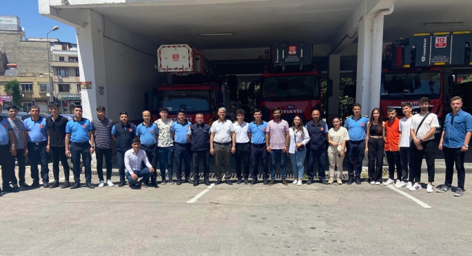 GAÜN ÖĞRENCİLERİNE İTFAİYECİLİK MESLEĞİ TANITILDI