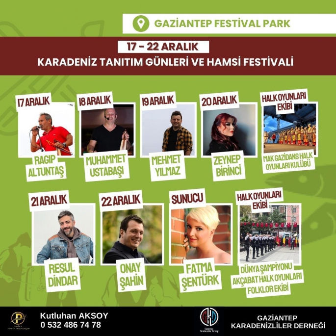 GAZİANTEP BU FESTİVALDE HAMSİYE DOYACAK