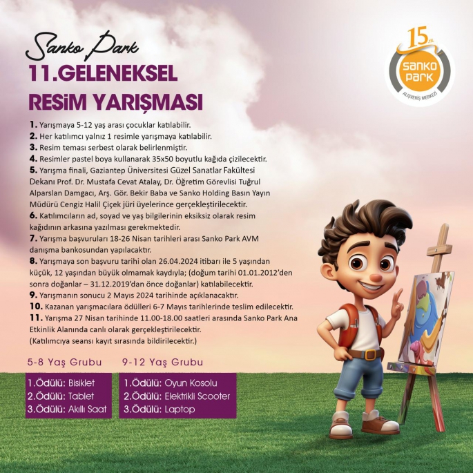 SANKO PARK 23 NİSAN’A ÖZEL ÖDÜLLÜ RESİM YARIŞMASI DÜZENLİYOR